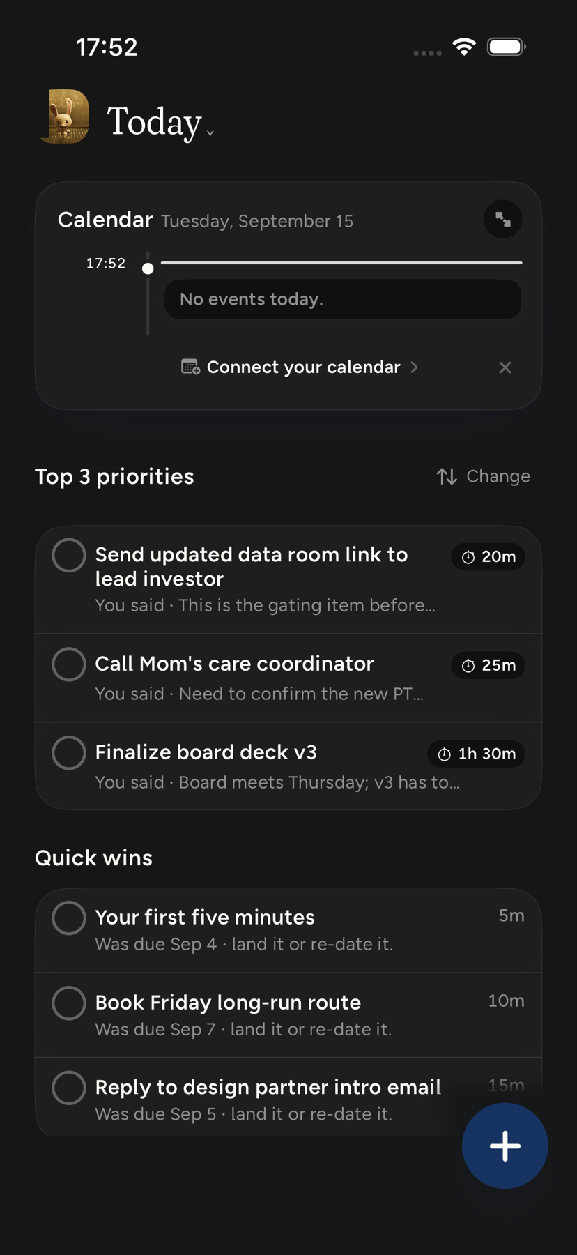Today in dark mode on iPhone